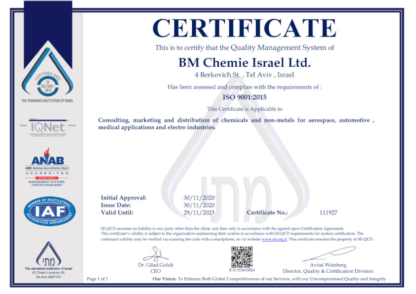 ISO 9001 Israel