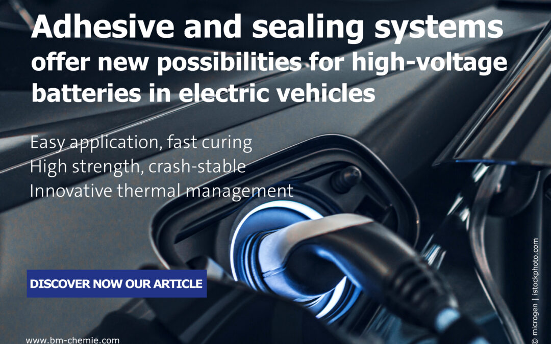 Adhesive and sealing systems for high-voltage batteries in electric vehicles