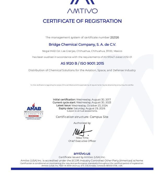 AS 9120 B / ISO 9001:2015 – BCC